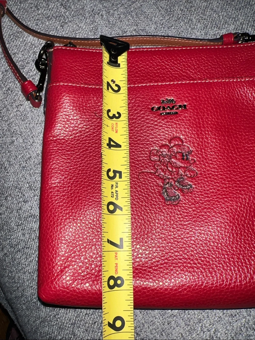 Coach x Disney Minnie Mouse Red Pebbled Leather Crossbody EUC